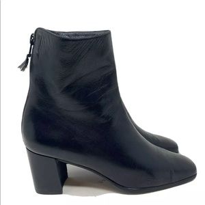 Stuart Weitzman 7.5 Black Nappa Ankle Boots